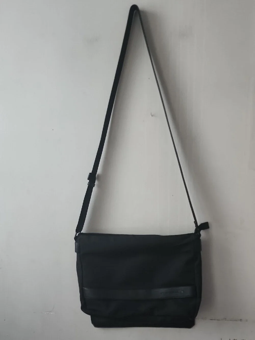 Armani Exchange Black Messenger Bag with Adjustable Shoulder Strap